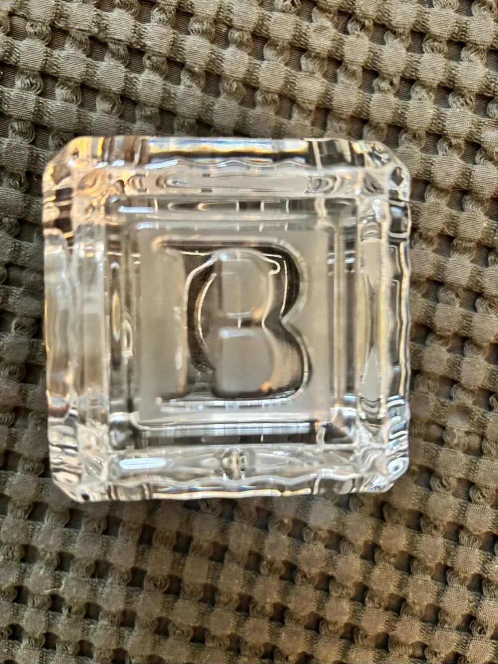 Waterford Crystal ABC Block with clock. In the original box. Needs battery.